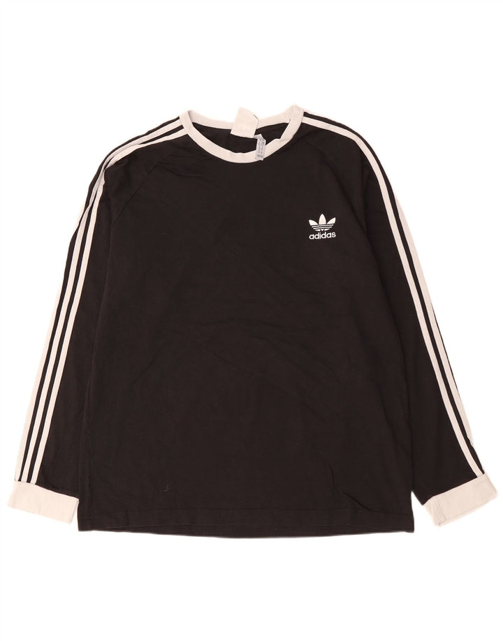 ADIDAS Hombre Camiseta Manga Larga XL Algodón Negro