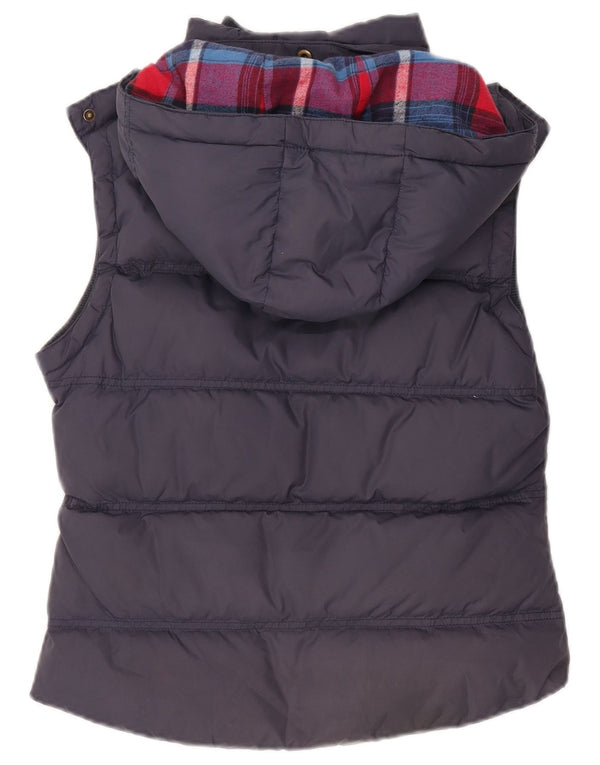 Jack Wills Chaleco acolchado con capucha para mujer UK 10 Small Azul marino Nylon