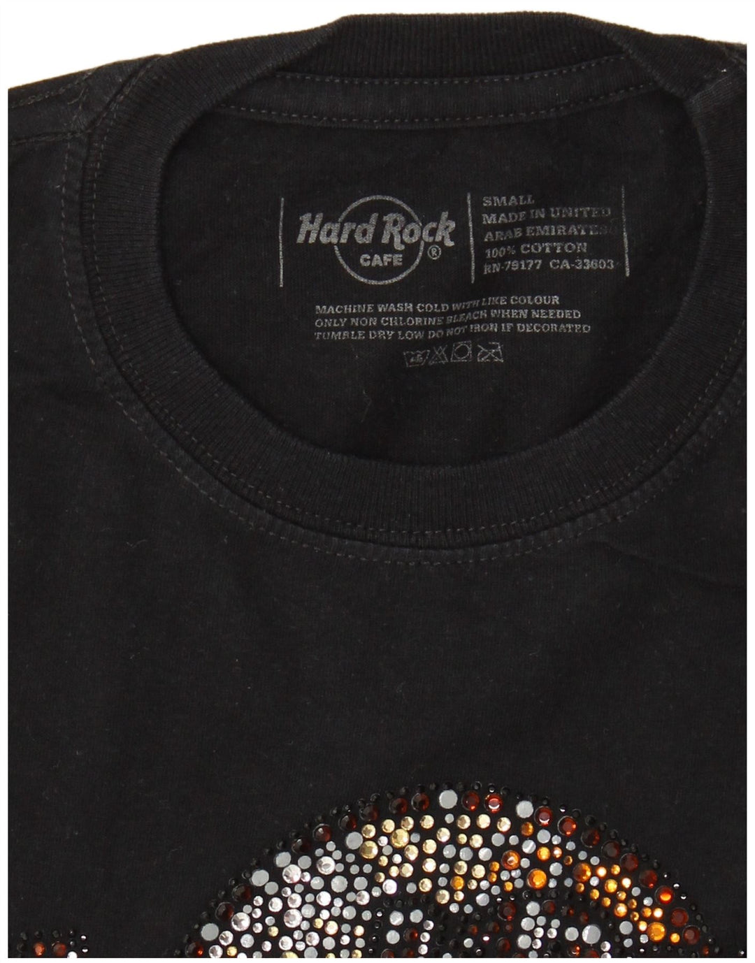 HARD ROCK CAFE Camiseta gráfica Barcelona para mujer Top UK 10 Small Black