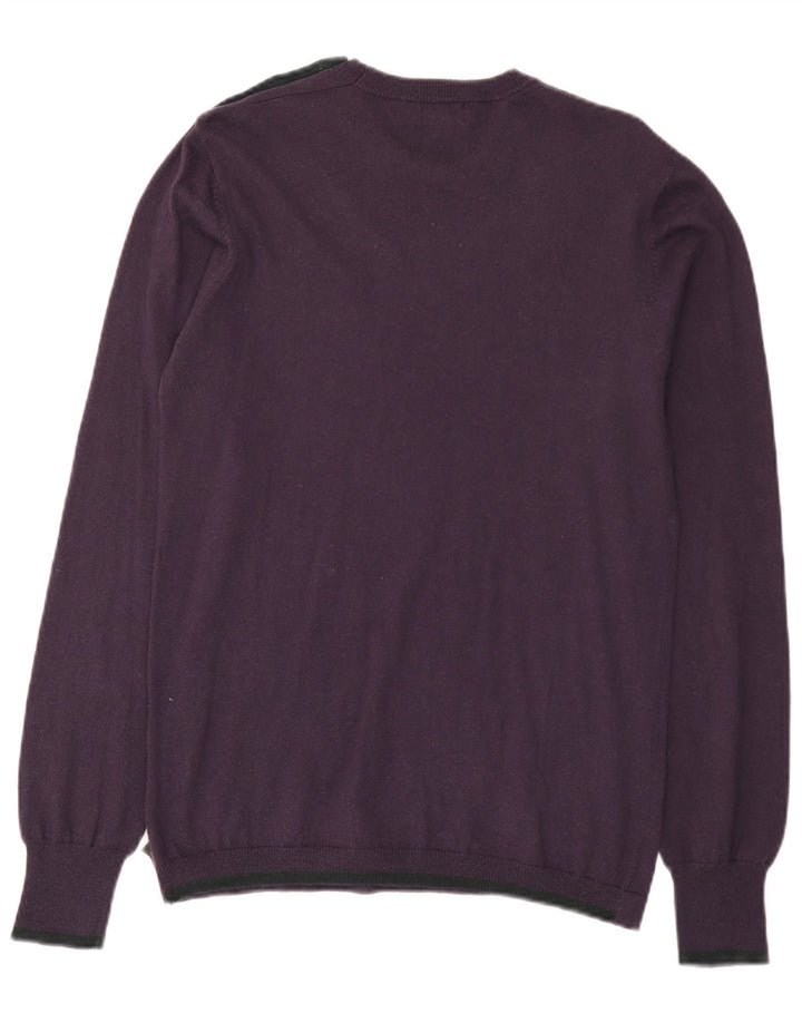 Paul Smith - Jersey de cuello redondo para hombre, talla pequeña, algodón morado