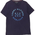Tommy Hilfiger Hombre Camiseta Gráfica Top Medium Azul Marino