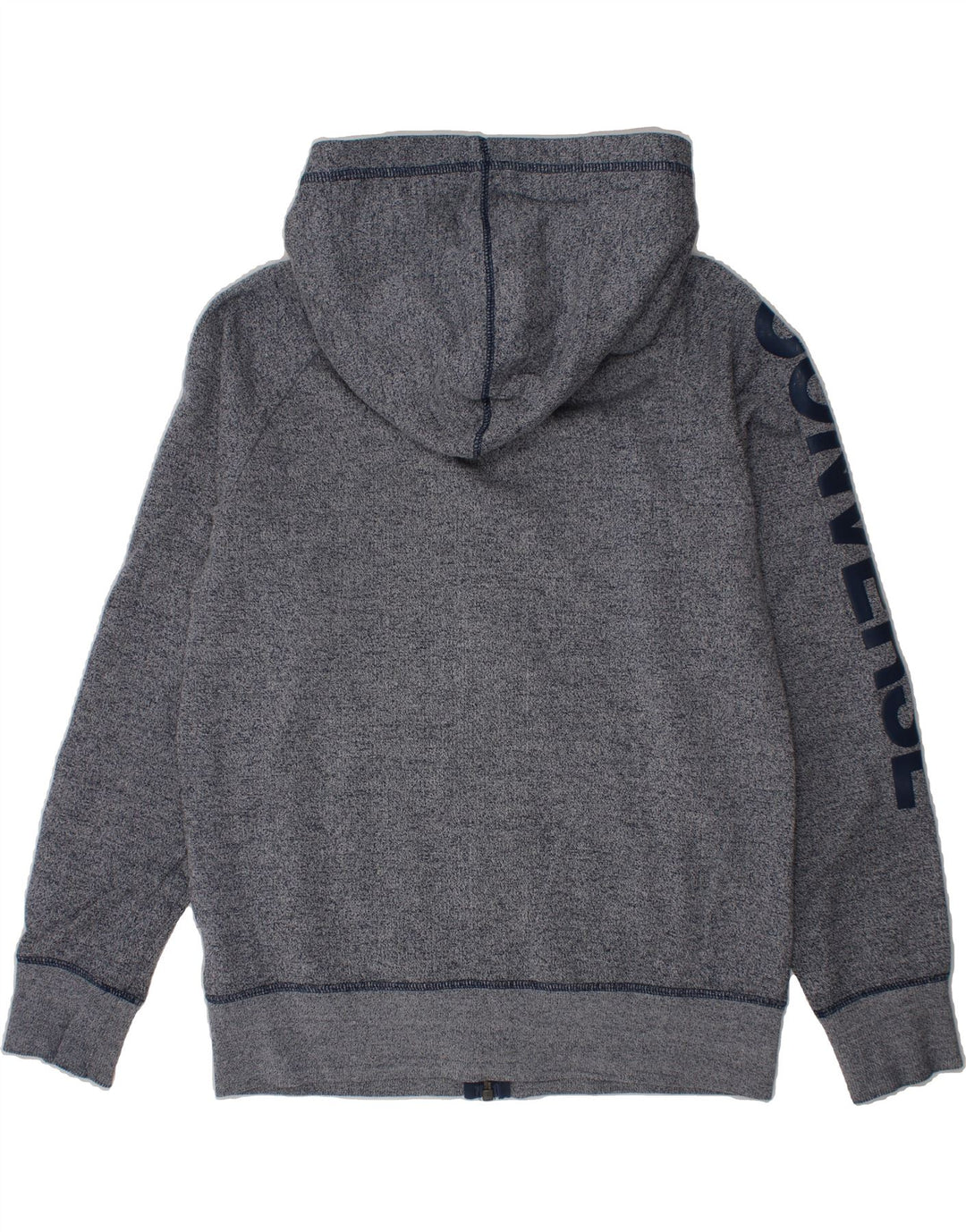 CONVERSE Boys Graphic Zip Hoodie Sweater 10-11 Years Medium Blue Flecked Vintage Converse and Second-Hand Converse from Messina Hembry 