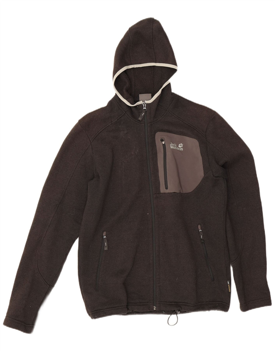 Jack Wolfskin Sudadera con capucha y cremallera para hombre UK 36/38 Poliéster gris medio