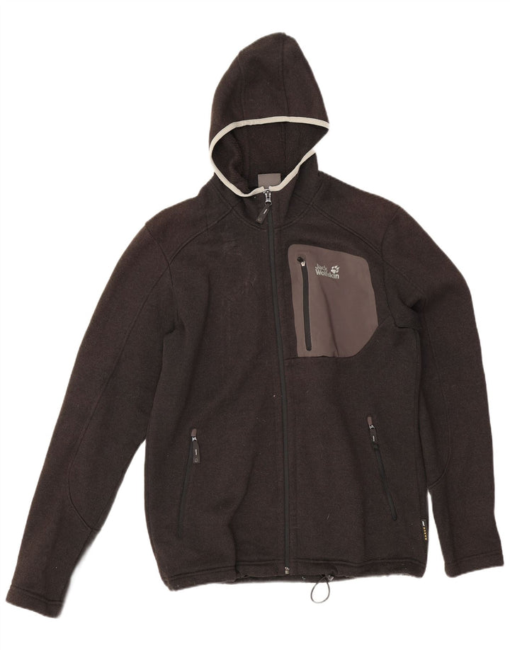 Jack Wolfskin Sudadera con capucha y cremallera para hombre UK 36/38 Poliéster gris medio