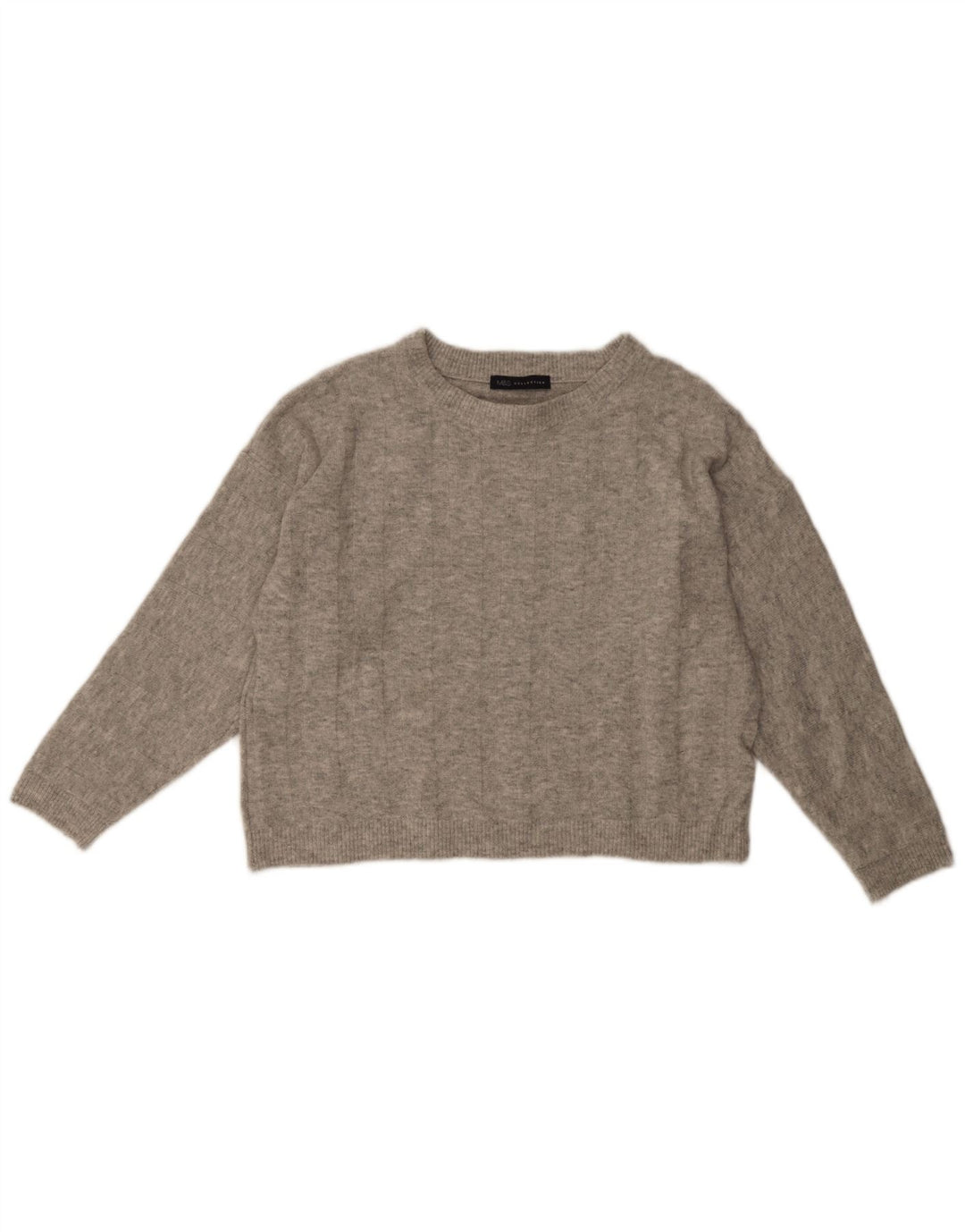 Marks & Spencer - Jersey de cuello redondo para mujer, talla 40, color gris medio moteado