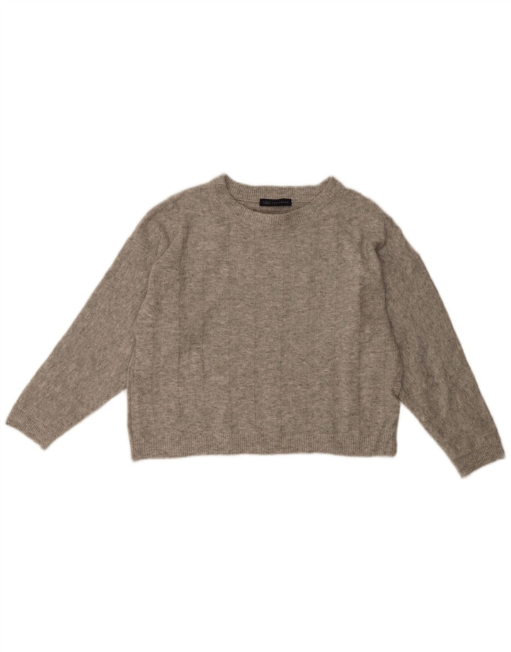 Marks & Spencer - Jersey de cuello redondo para mujer, talla 40, color gris medio moteado