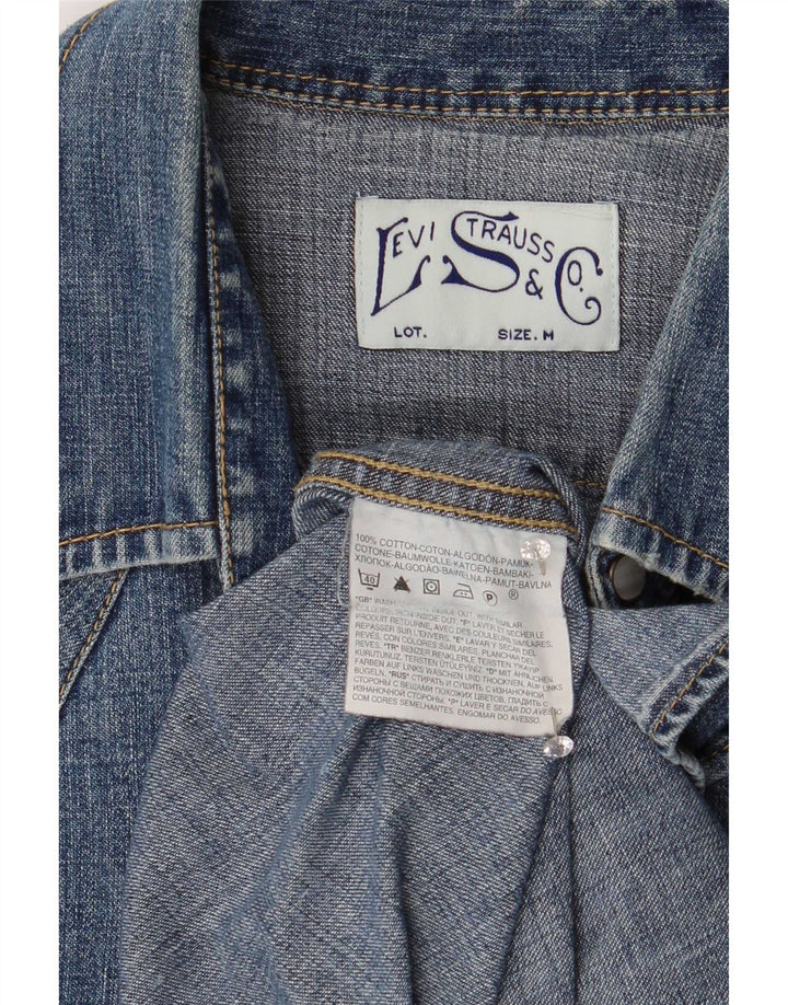 Levi's Hombre Camisa Vaquera Occidental De Algodón Azul Medio