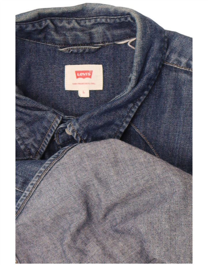 Camisa vaquera Levi's para hombre, talla grande, azul