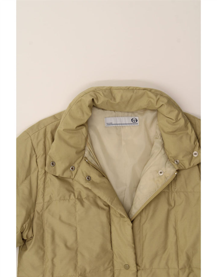 SERGIO TACCHINI Womens Padded Coat UK 14 Large Beige Vintage Sergio Tacchini and Second-Hand Sergio Tacchini from Messina Hembry 