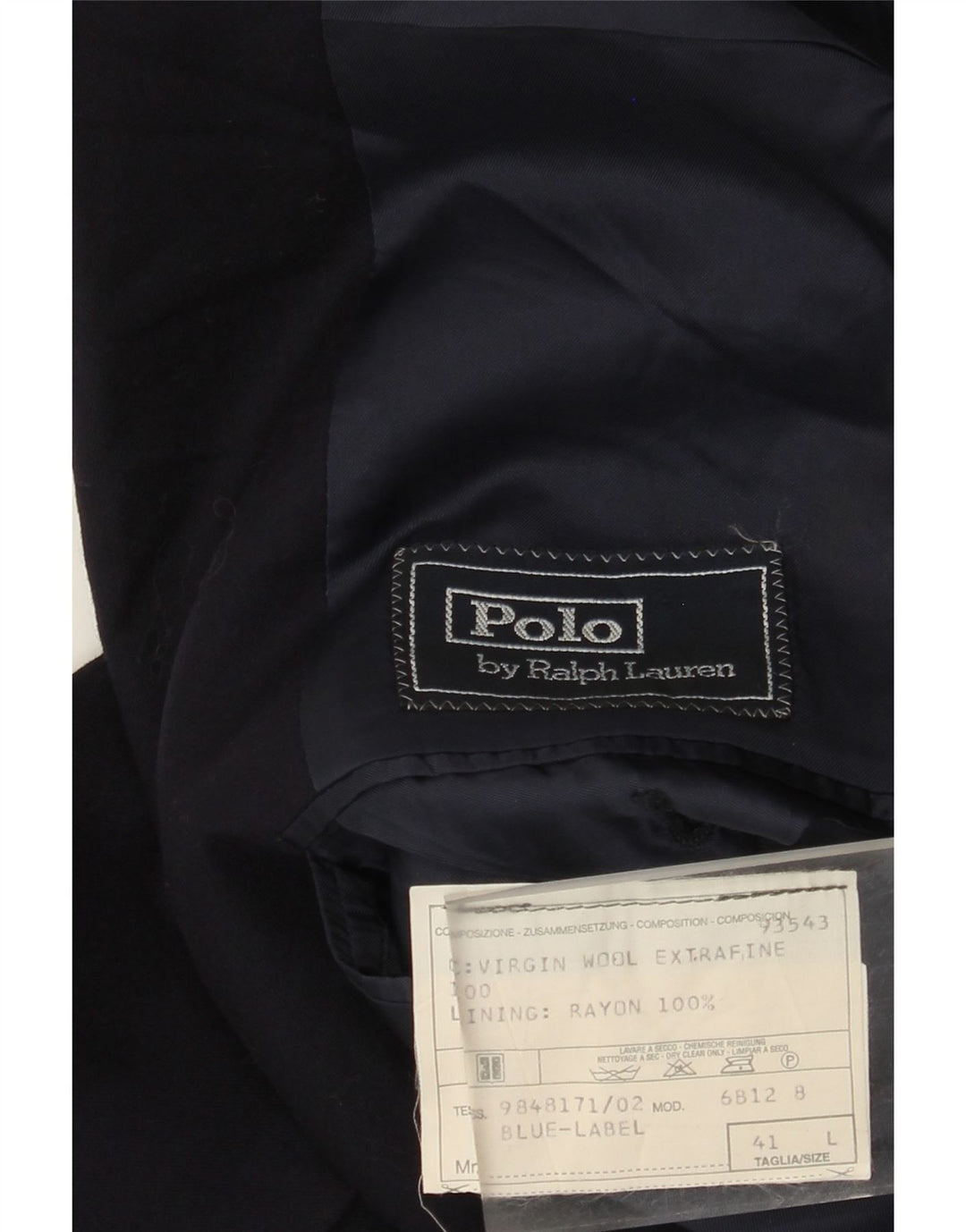 Polo Ralph Lauren Chaqueta tipo blazer de 2 botones para hombre Reino Unido 40 Grande Lana azul marino
