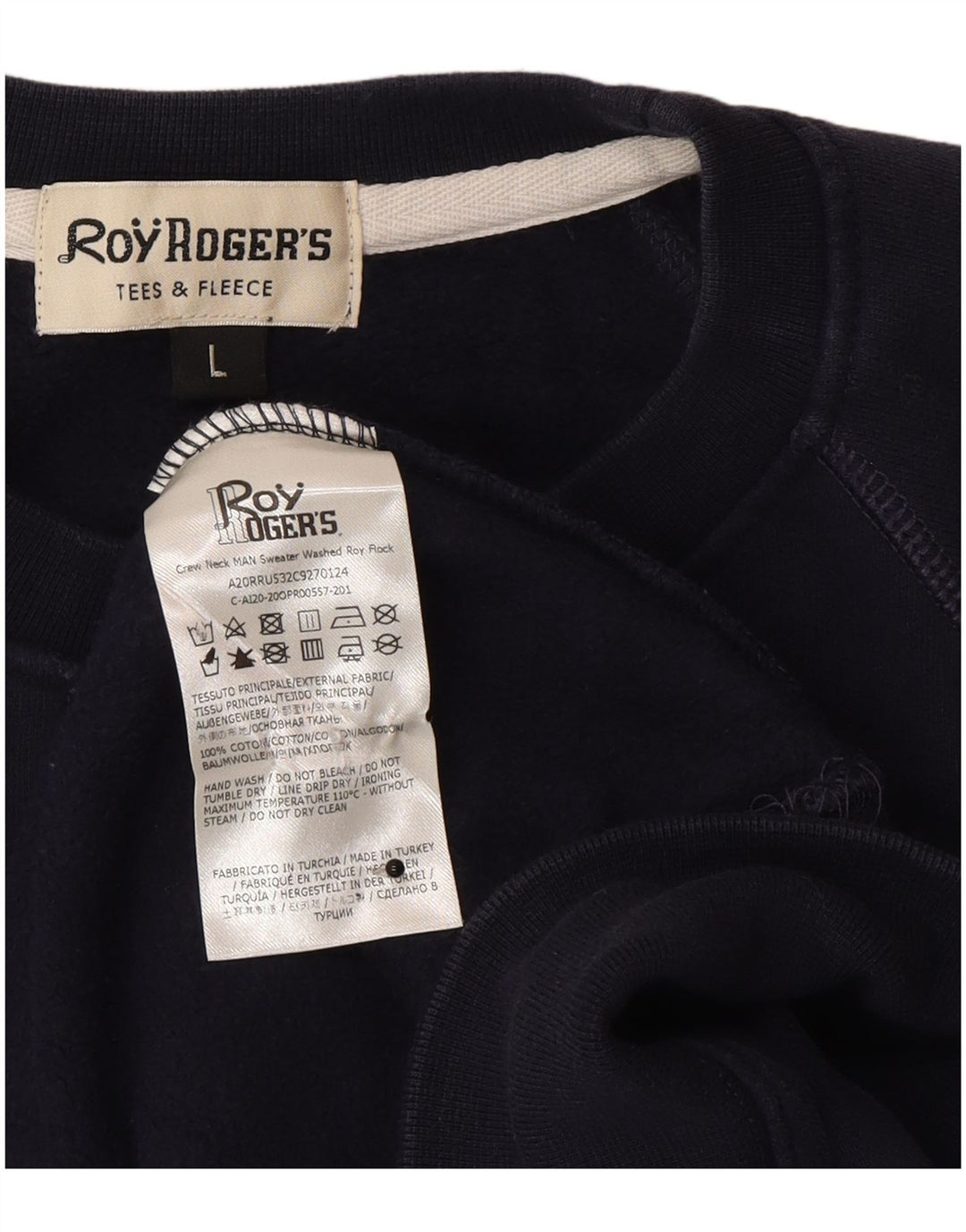Roy Rogers Sudadera gráfica para hombre Jumper Large Azul marino Algodón