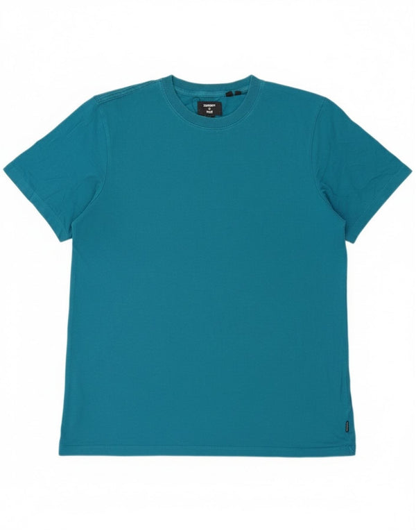 Camiseta Superdry Mujer Top Grande Azul Algodón