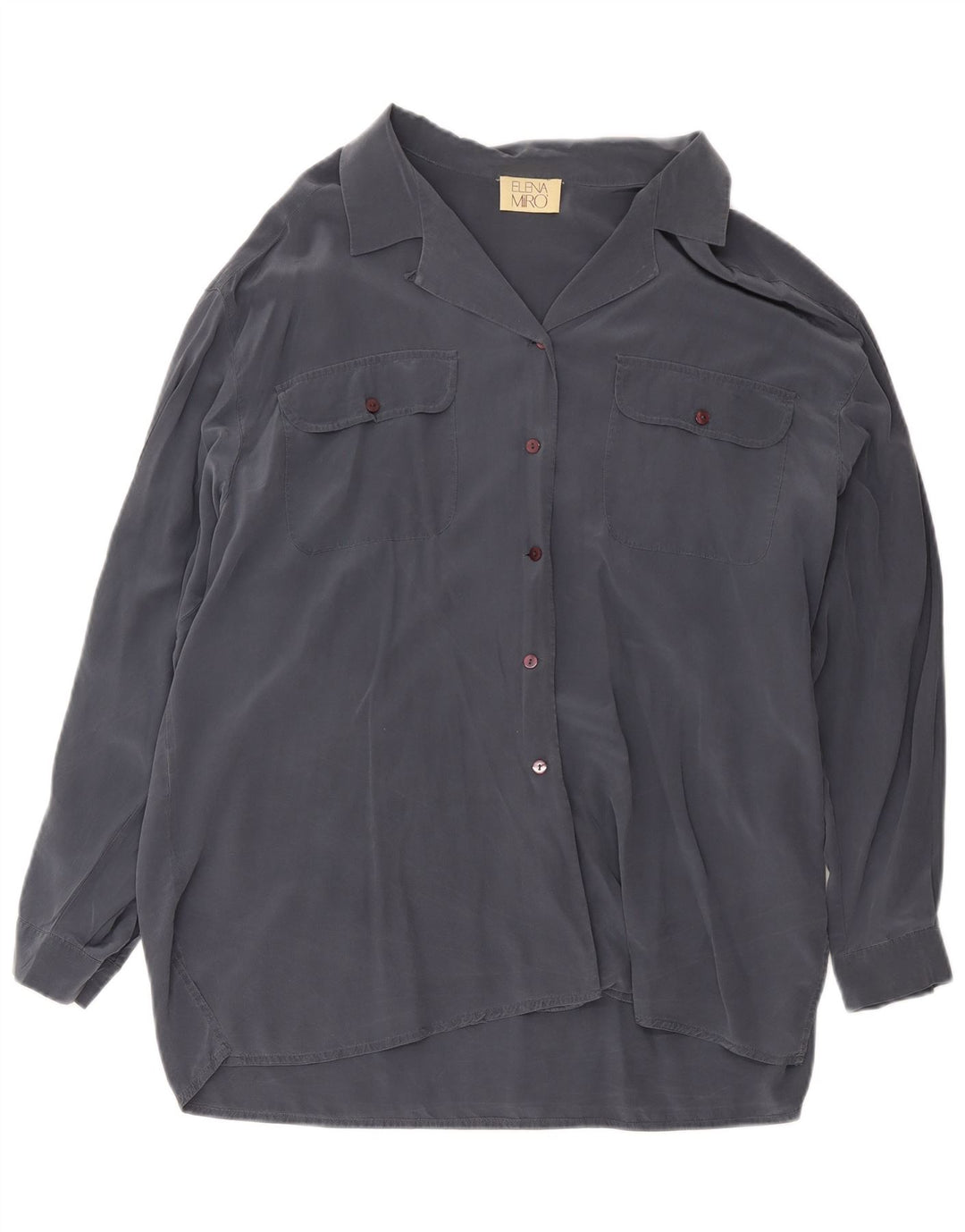 ELENA MIRO Vestido camisero extragrande para mujer IT 45 Seda gris grande