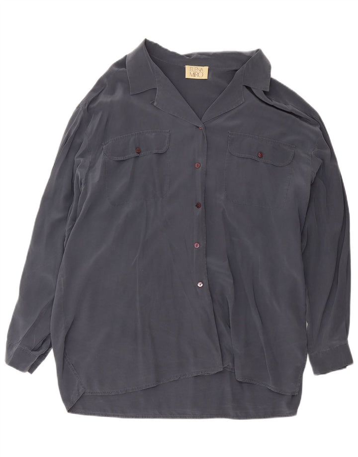 ELENA MIRO Vestido camisero extragrande para mujer IT 45 Seda gris grande