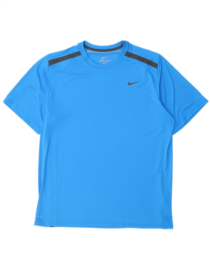 NIKE Hombre Dri Fit Camiseta Top XL Poliéster Azul