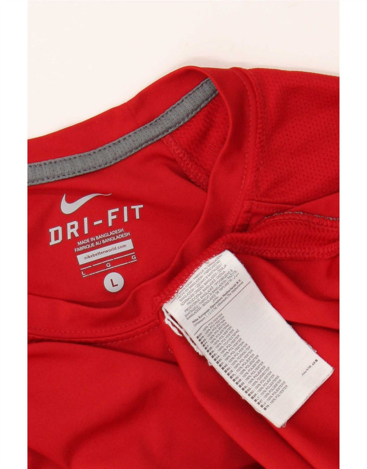 Nike - Camiseta Dri Fit para hombre, talla grande, poliéster rojo