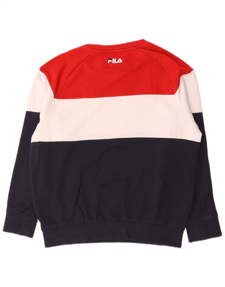 Fila Hombre Graphic Sudadera Jumper Large Multicolor Colorblock Algodón