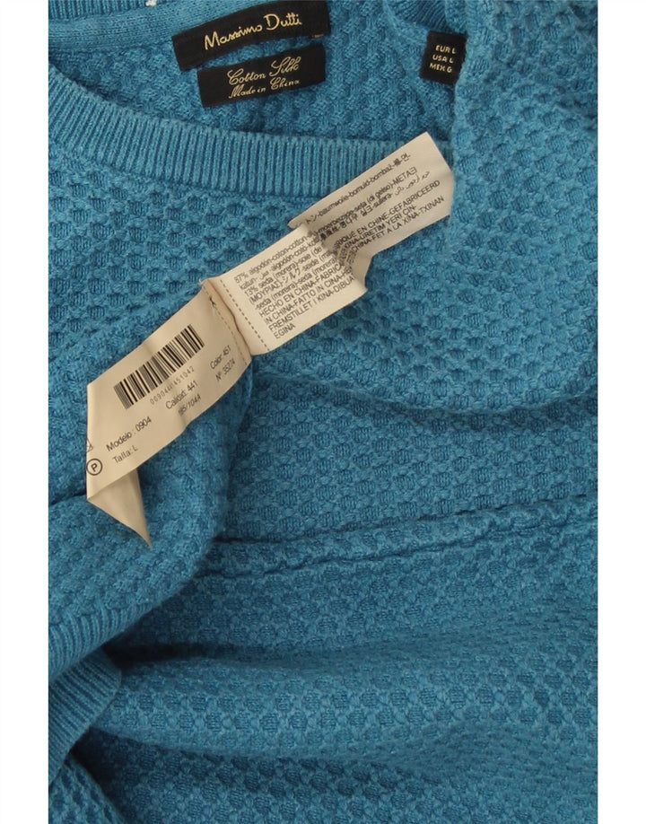 MASSIMO DUTTI Jersey De Cuello Redondo Hombre Large Azul Algodón