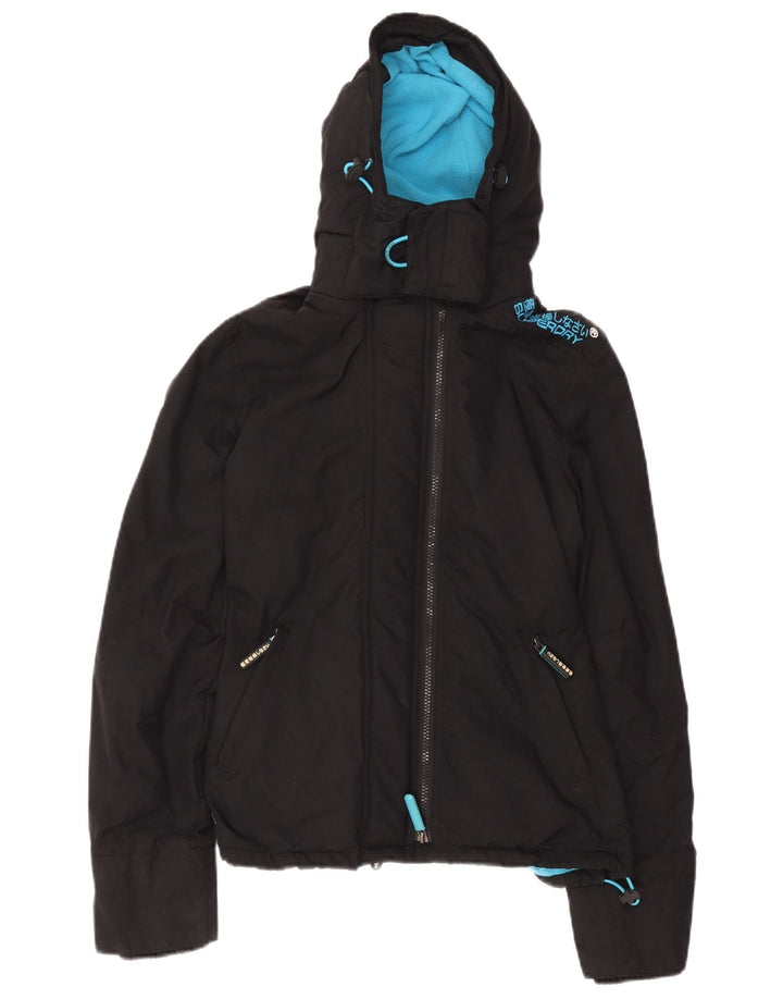 Superdry Chaqueta cortavientos con capucha Windcheater para mujer, talla 40, talla M, color negro