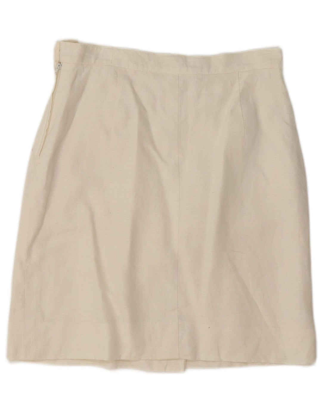 MARELLA Falda acampanada para mujer UK 12 Medium W30 Lino blanco roto