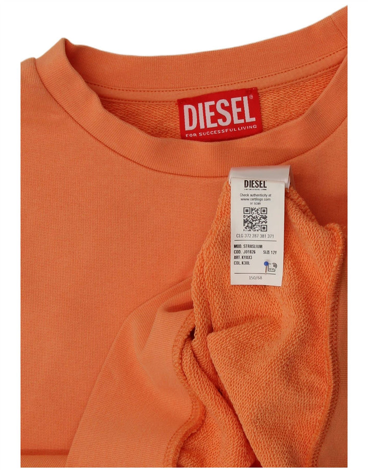 Diesel Sudadera corta con gráfico para niña 11-12 años Algodón naranja