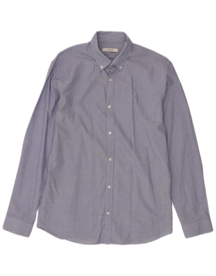 Camisa Jack & Jones Hombre Talla 40 Algodón Azul Medio