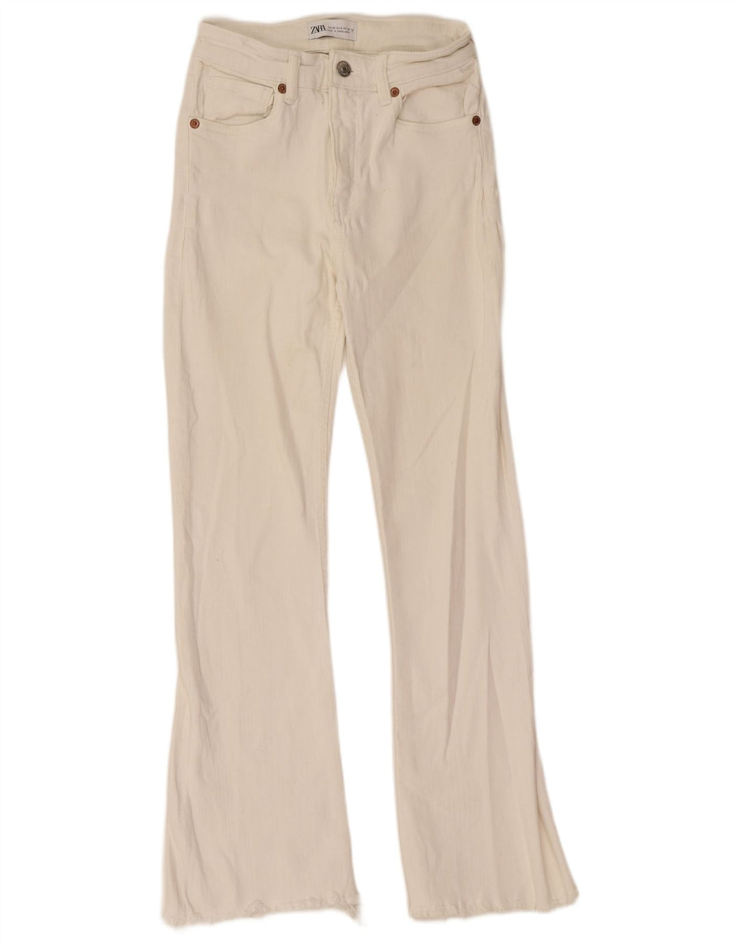 Zara Vaqueros Acampanados Mujer EU 32 2XS W22 L26 Blanco