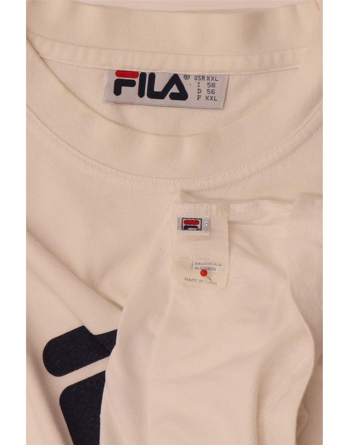 Fila Camiseta gráfica regular para hombre IT 58 2XL Algodón blanco