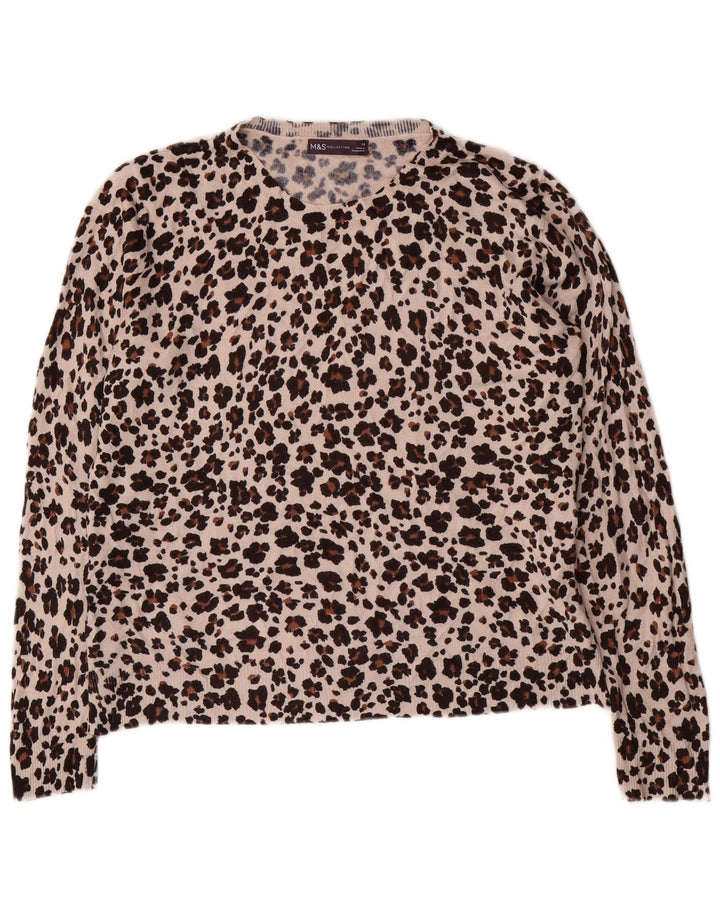 Marks & Spencer Suéter de cuello redondo para mujer UK 44 Marrón medio