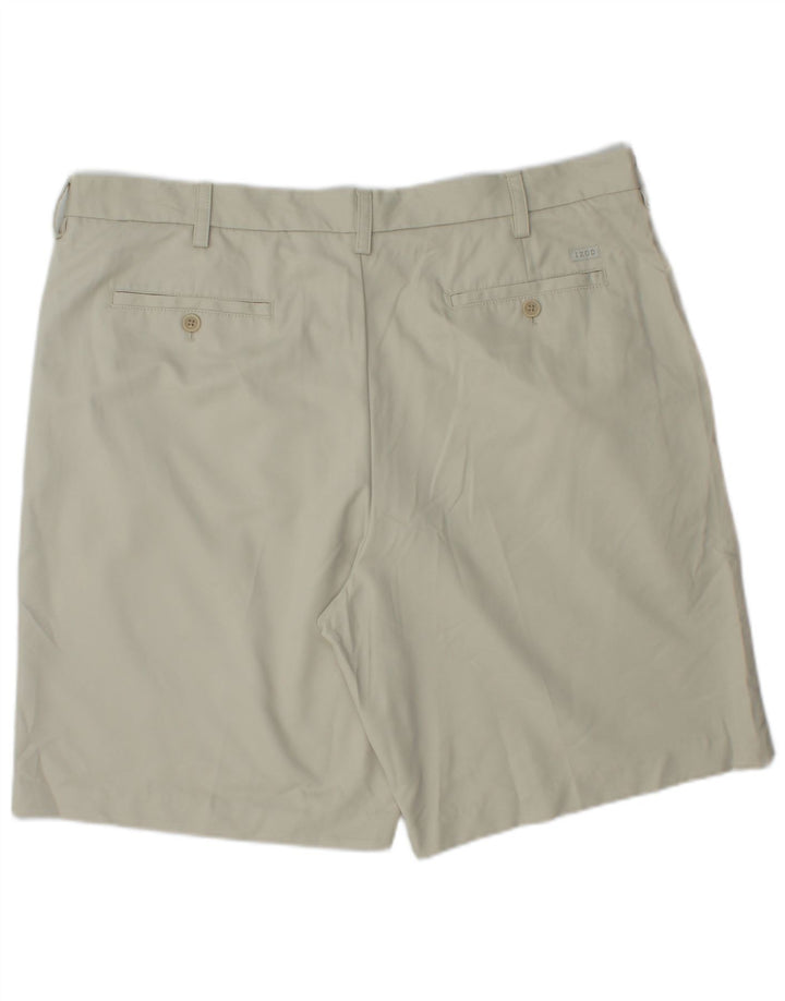 IZOD Pantalones cortos chinos para hombre W40 XL Poliéster beige