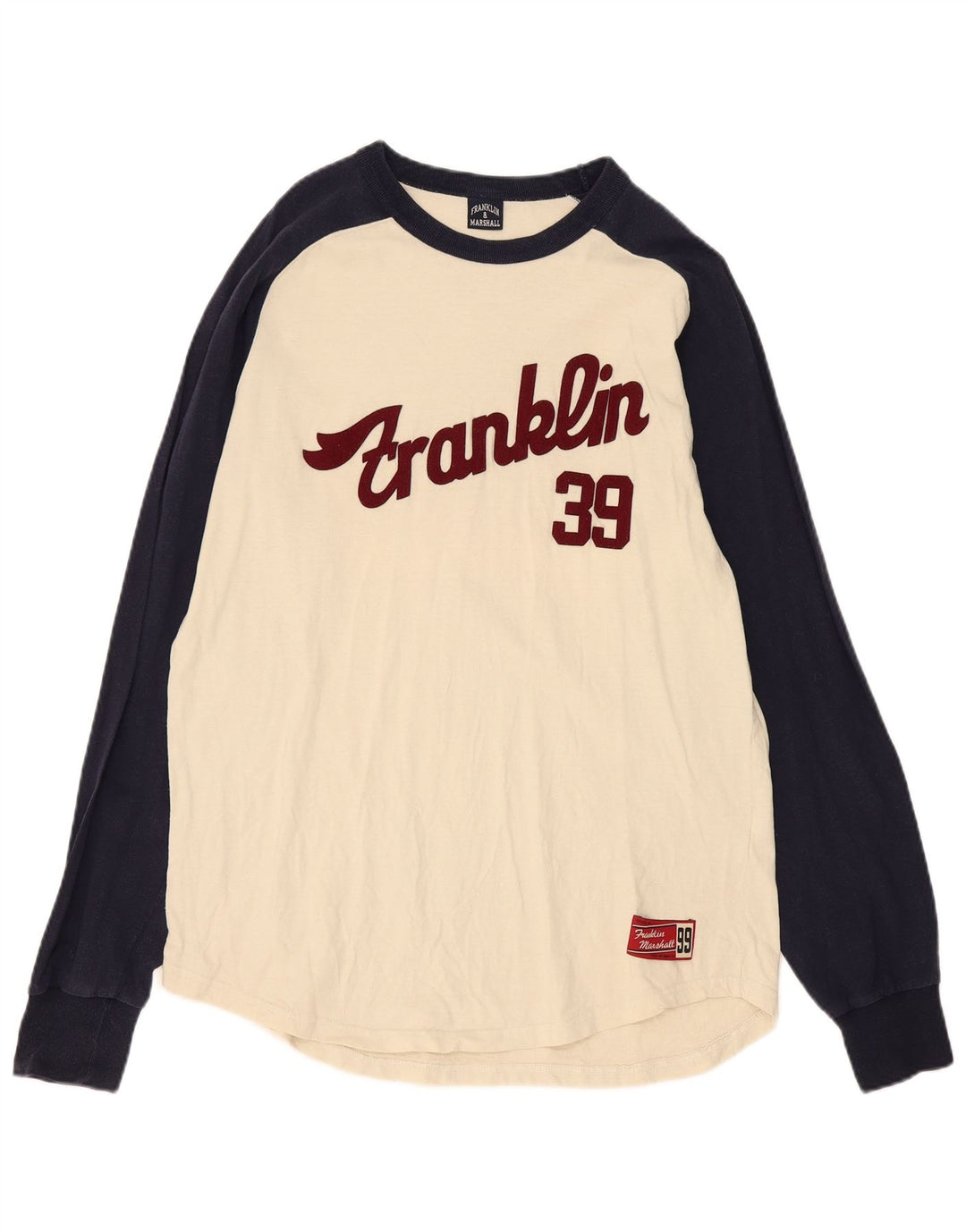 Franklin & Marshall Hombre Gráfico Top Manga Larga Medio Blanco Apagado