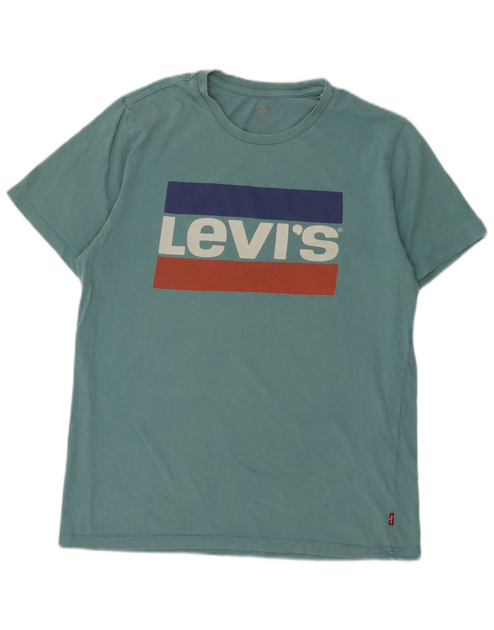 Levi's Hombre Camiseta Gráfica Top Verde Medio
