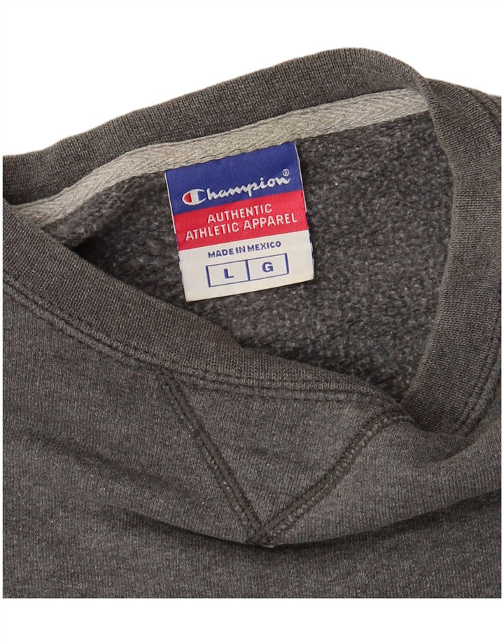 CHAMPION Sudadera para hombre Jumper Large Gris Algodón