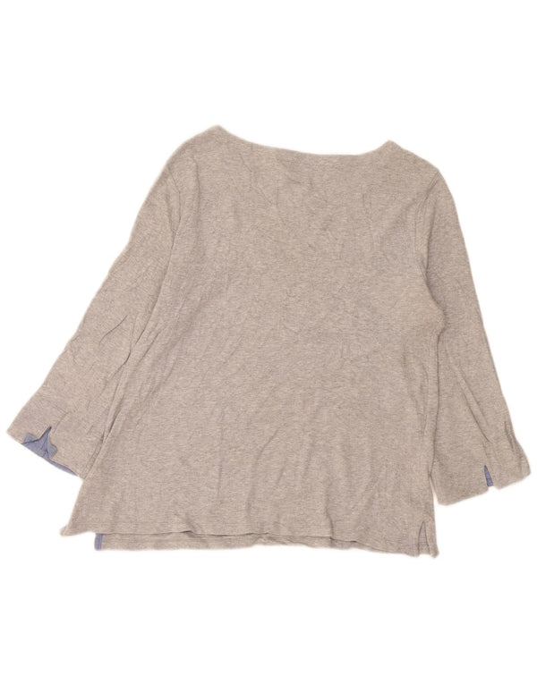 Nautica Top para mujer manga 3/4 UK 46 Algodón moteado gris grande