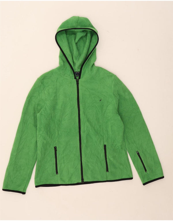 Nautica Chaqueta polar con capucha para mujer UK 46 Grande Algodón verde