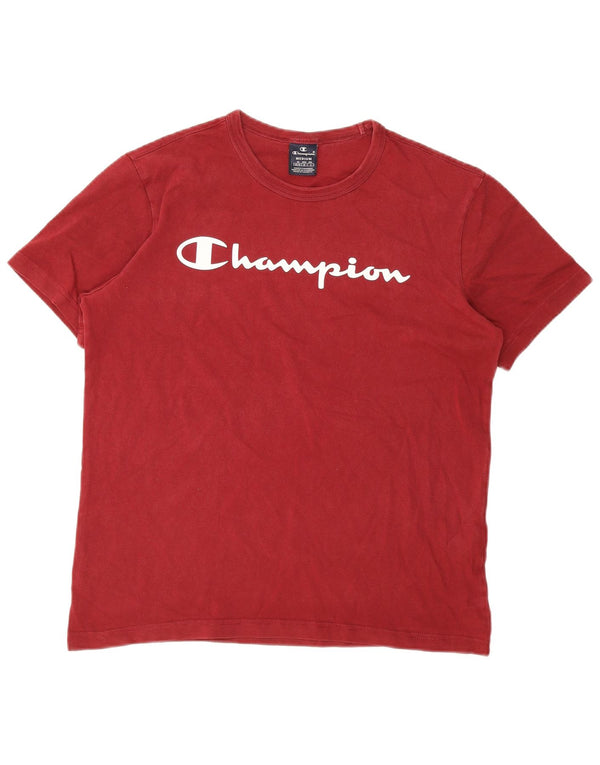 Champion Camiseta gráfica para hombre Top Medium Red Cotton
