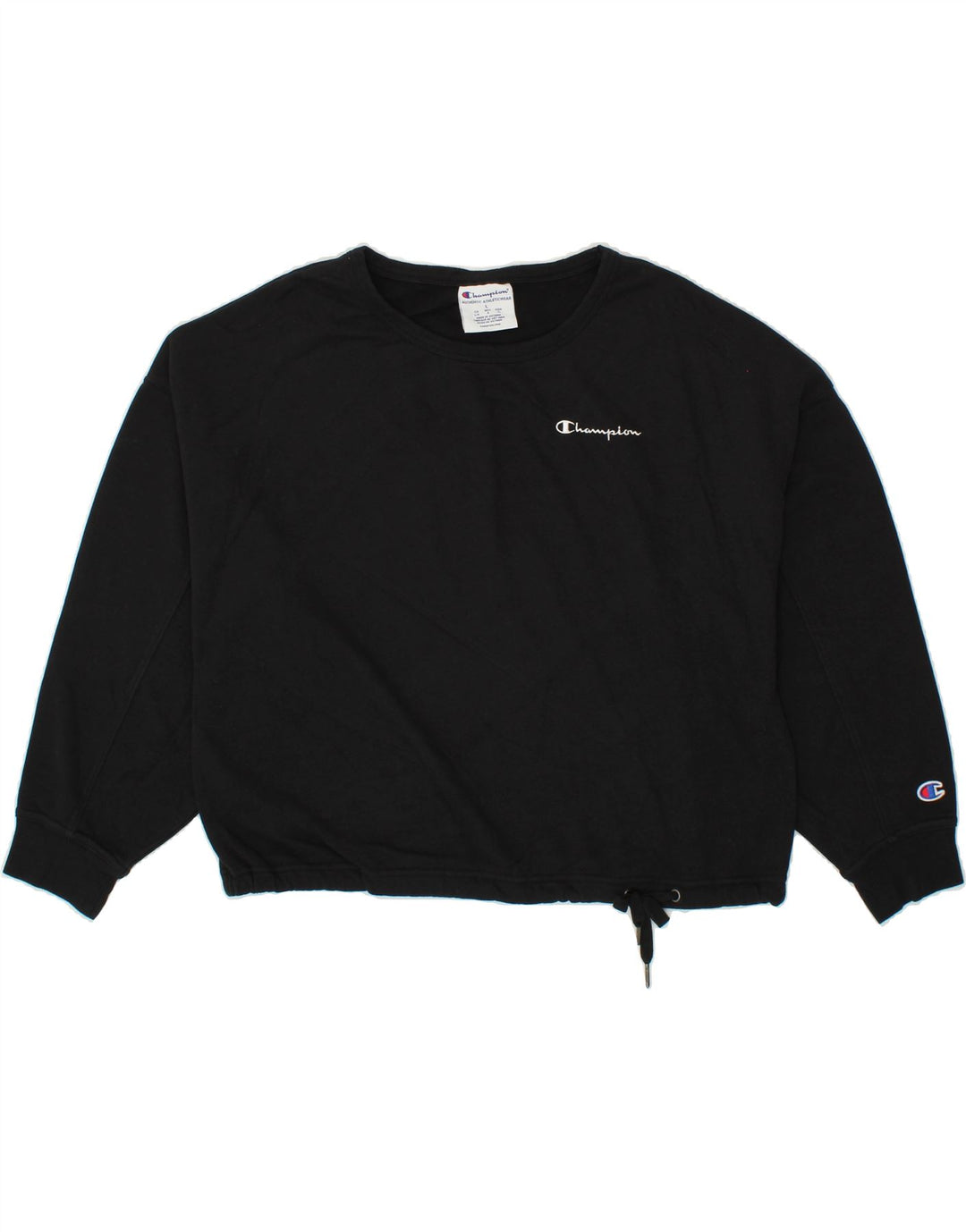CHAMPION Womens Oversized Sweatshirt Jumper UK 16 Large Black Cotton Vintage Champion and Second-Hand Champion from Messina Hembry 