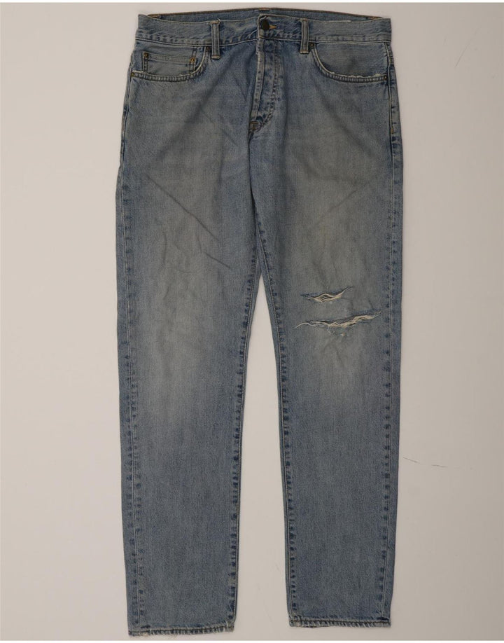 Carhartt Jeans rectos desgastados para hombre W34 L34 Algodón azul