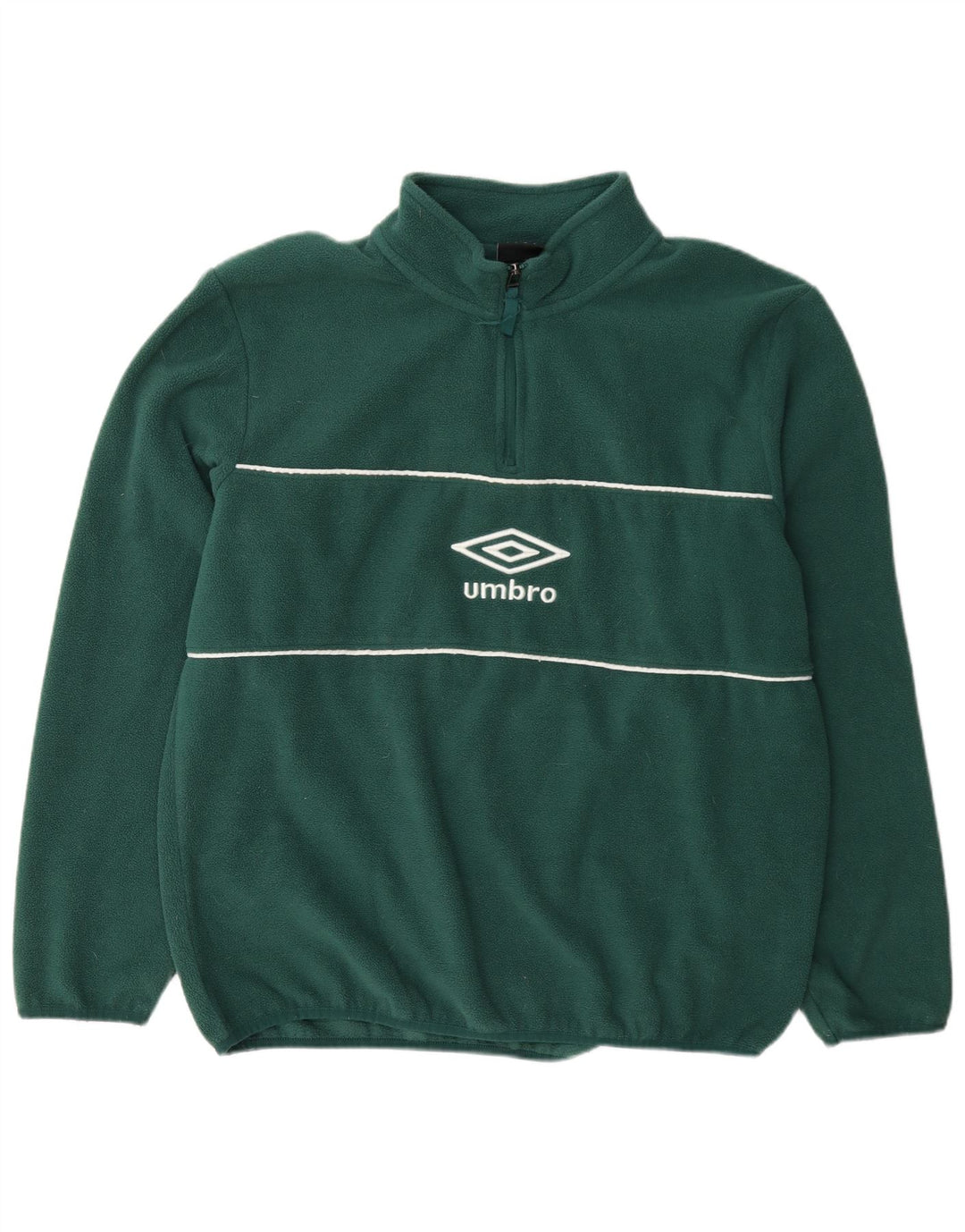 Umbro Jersey de forro polar con cuello y cremallera gráfico para hombre Poliéster verde grande