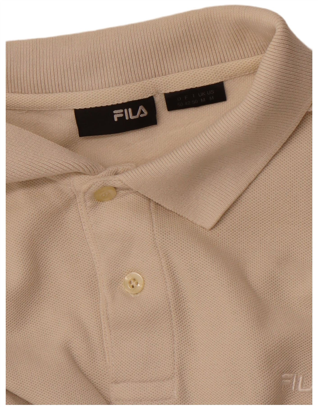 FILA Polo de manga larga para hombre, color beige medio