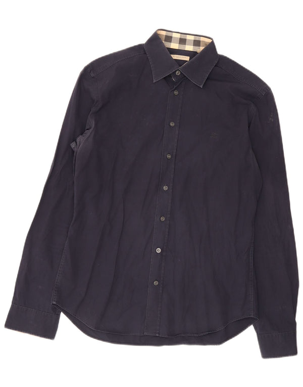 Burberry Camisa BRIT para hombre grande de algodón azul marino