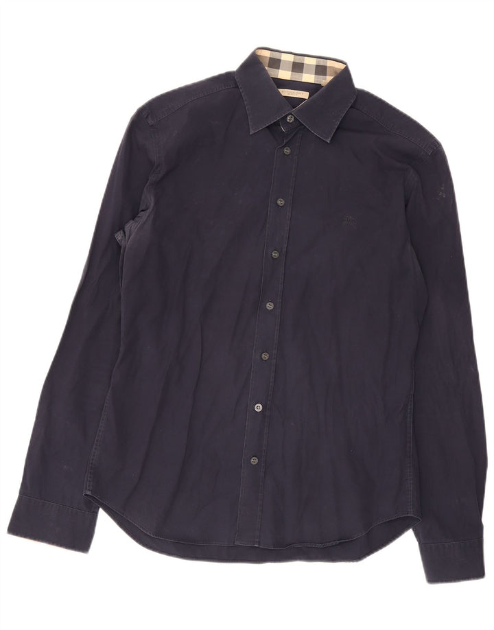 Burberry Camisa BRIT para hombre grande de algodón azul marino