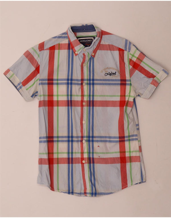 Camisa Jack & Jones Hombre Manga Corta Medium Blue Check