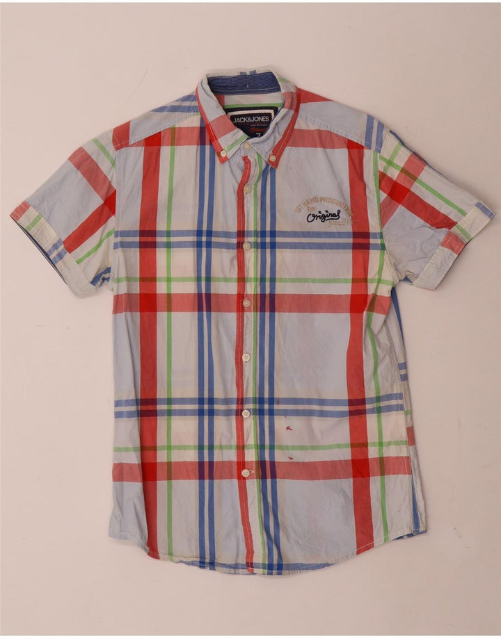 Camisa Jack & Jones Hombre Manga Corta Medium Blue Check