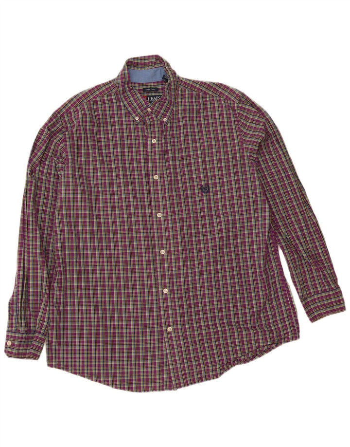 Chaps Camisa de fácil cuidado para hombre XL Algodón a cuadros morado