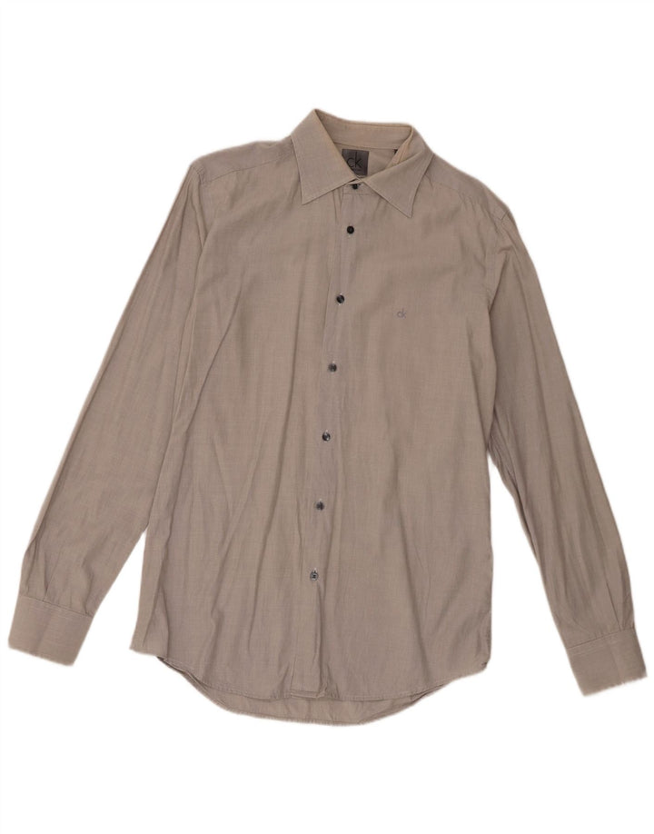 Camisa Calvin Klein Hombre Algodón Gris Medio