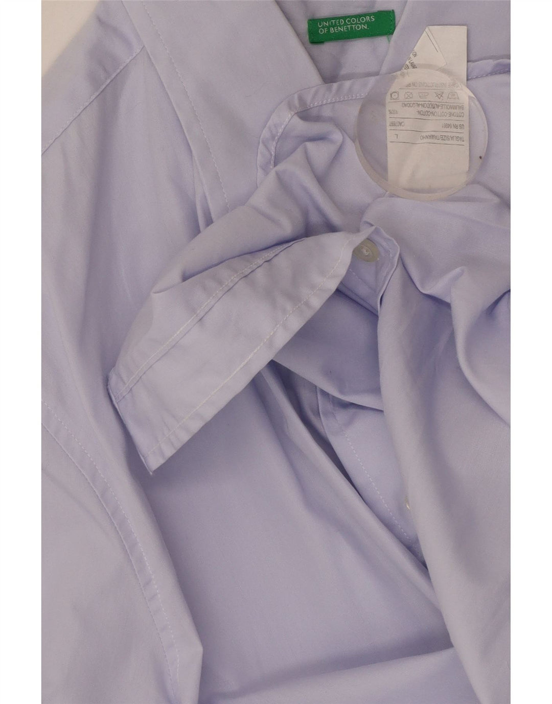 BENETTON Camisa Hombre Grande Algodón Morado