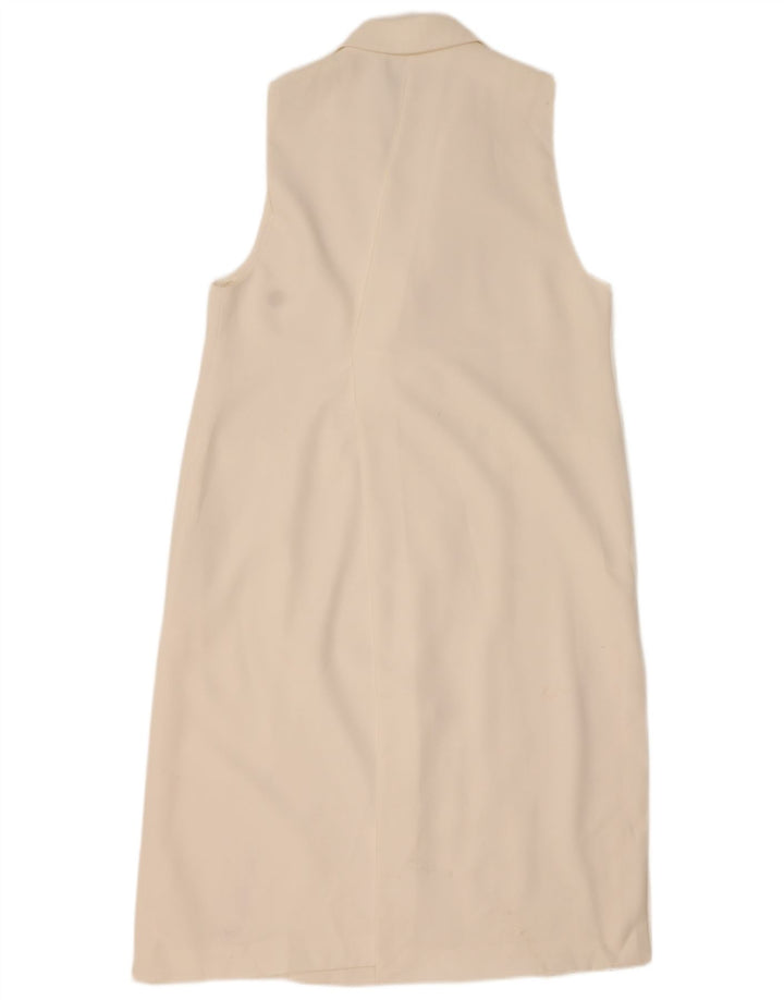 ZARA Abrigo Sin Mangas Mujer ES 40 2XL Blanco Poliéster