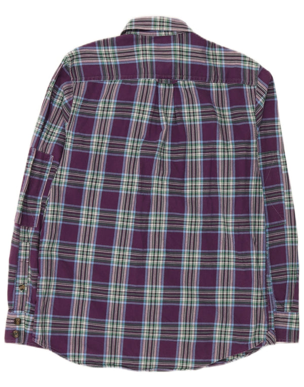 Crew Clothing Camisa de franela de corte clásico para hombre Algodón a cuadros morado pequeño