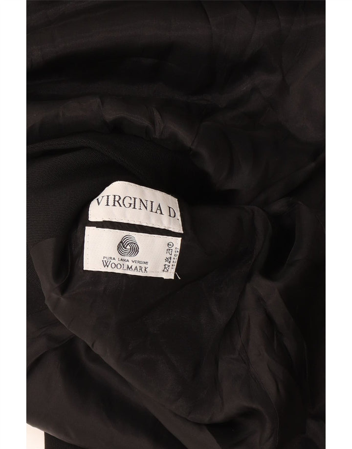 Vintage mujer longline 4 botón Blazer chaqueta Reino Unido 14 medio negro